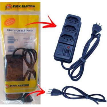 Imagem de Filtro de Linha 3, 4, 5 e 6 Tomadas Extensão Elétrica - Mav Eletro, 3 
