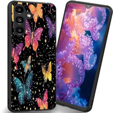 Imagem de RUUHLJLET Projetada para Samsung Galaxy S26 Plus de 6,7 polegadas, a capa fosca macia oferece proteção total (glitter de borboleta colorida)