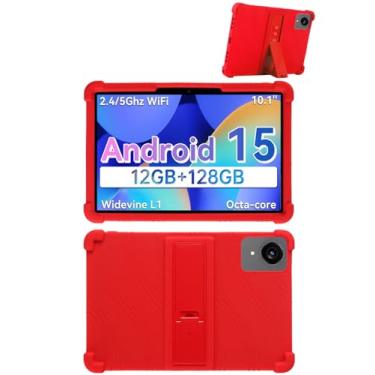 Imagem de Capa ECOPAD T30 de 10,1 polegadas, capa de silicone macio para tablet infantil com suporte ajustável para ECOPAD 10,1 polegadas, à prova de quedas (vermelha)