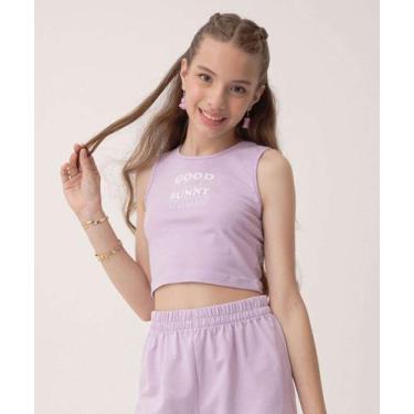 Imagem de Blusa Juvenil Cropped Regata Marisa Tam 10 a 16-71146, Lilás, 10