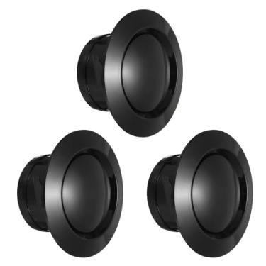 Imagem de PATIKIL Saída de ar redonda de 10 cm, 3 peças ABS ajustável Soffit capa de saída de exaustão teto parede difusor de ar para casa sala de estar cozinha escritório saída de ventilador de duto em linha