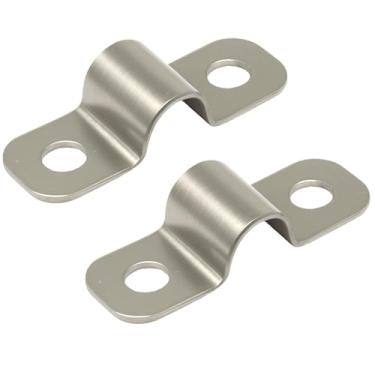 Imagem de PHITUODA Pacote com 20 braçadeiras de conduíte de aço inoxidável de 1/4 polegada, braçadeiras de tubo em forma de U, clipes de fixação de 2 furos, alça universal para instalação de tubo ou cabo de fio