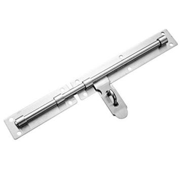 Imagem de Fechadura de porta de parafuso deslizante, parafuso de portão, trava de porta de 35,5 cm, trava de porta de parafuso deslizante com orifício de cadeado, trava de portão de hardware resistente para