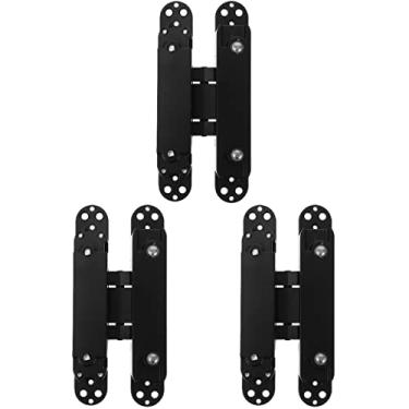 Imagem de Dobradiças de porta dobradiças de caixa de madeira dobradiça de gaveta dobradiça de armário dobradiça de armário dobradiças de bronze antigo (cor: preto x 3 peças, tamanho: 15 x 6,4 x 2,25 cm)