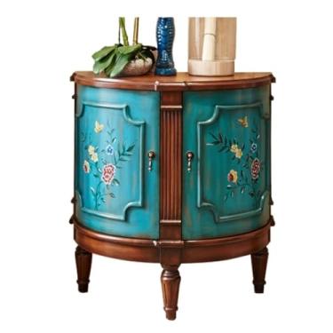 Imagem de Armário de buffet para casa retrô varanda armário de entrada pintado placa de entrada madeira jantar lateral decoração armário de armazenamento aparador