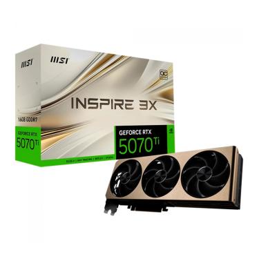 Imagem de Placa de Vídeo MSI NVIDIA GeForce RTX 5070 Ti Inspire 3X OC 16GB GDDR7 DLSS Ray Tracing 912-V531-273
