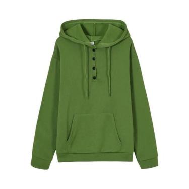 Imagem de Moletom feminino europeu e N de manga comprida solto casual com capuz 