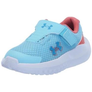 Imagem de Under Armour Tênis infantil Surge 4 com fecho alternativo para bebês e meninas, (004) preto/azul fresco/verde hiperativo, 22