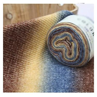 Imagem de HHHJQFAAT Fio de bolo de tricô DIY crochê fio de lã colorido fios de crochê (cor: B, tamanho: tamanho único) (C tamanho único)