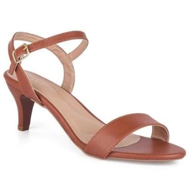 Imagem de Sandália Feminina Salto Baixo Fino Médio Tiras Clássica A3.149-Feminino