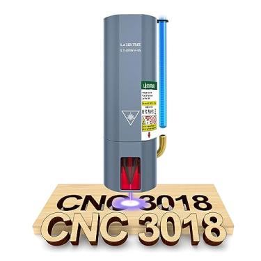 Imagem de LASER TREE Módulo laser, módulo de gravação a laser de saída de potência óptica de 10 W (10.000 mW) com Air Assist, FAC integrado, cabeça laser de ponto comprimido ultrafino duplo para máquina CNC