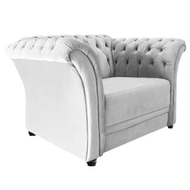 Imagem de Poltrona Decorativa Chesterfield Sofia Suede Branco