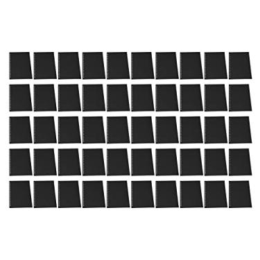 Imagem de CUOFYUNL 50 unidades protetor de folha capa de encadernação de papel fosco A5 20 furos plástico PP para apresentação (Preta)