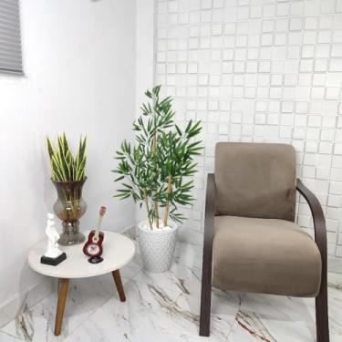 Imagem de Planta Artificial Bambu da Sorte Realista 1,10m com Vaso Decorativo, Arranjo Alto para Sala, Escritório e Varanda(3D Branco)