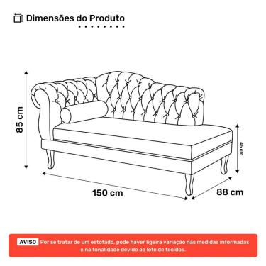 Imagem de Divã Recamier Chaise Longue Lavínia 150cm Capitonê Pés De Madeira Suede Bege Claro - Desk Design