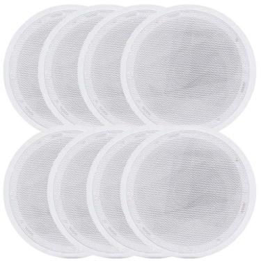 Imagem de Kit 8 Arandela Alto Falante Som Ambiente Acustica Teto Parede Embutir 