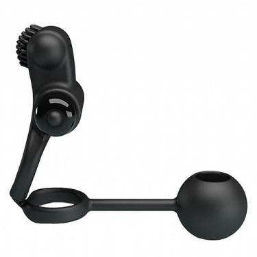 Imagem de Anel Peniano e Escrotal Vibratório com Estimulador Clitoriano e Peso – Silicone Premium, 10 Modos para Prazer Intenso