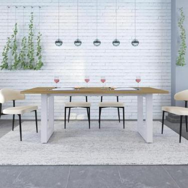 Imagem de Mesa de Jantar Bronx R 200cm Est.Branca - Metalig