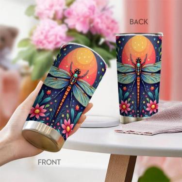 Imagem de Caneca Tumbler Oasisdream em aço inoxidável 600mL com tampa