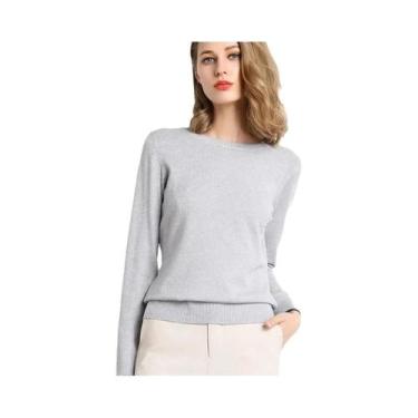 Imagem de Suéter De Lã De Cashmere Para Mulheres Em Tamanho Grande, Pullover Sli