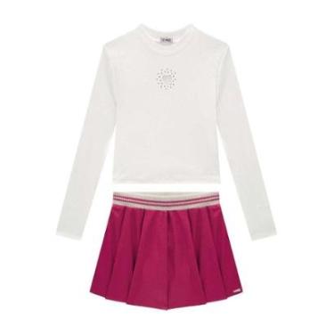 Imagem de Conjunto Menina Blusa Cropped/Short-Saia College Somnii-Feminino