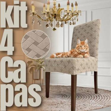 Imagem de Portuguesa - Kit 4 Capas de Cadeira Linha Gold Anti Gato - Greige - OK
