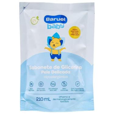 Imagem de Refil Sabonete Líquido de Glicerina Baruel Baby Pele Delicada 210ml