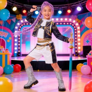 Imagem de Fantasia Guerreiras do Kpop Rumi Infantil pra Menina com Jaqueta - Fan