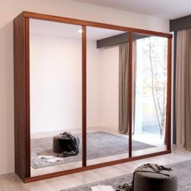 Imagem de Guarda Roupa Casal Aspen Crystal 3 Portas 4 Gavetas Bom Pastor, Amêndo