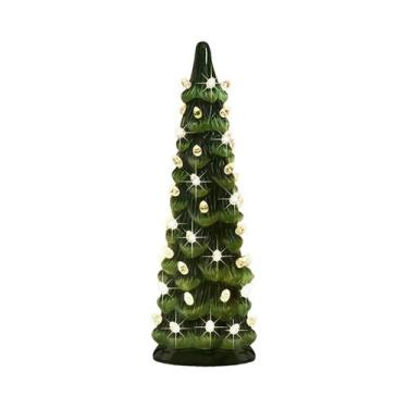 Imagem de Árvore De Natal De Resina Pintada À Mão Com Luzes Para Decoração De Ca