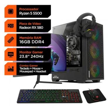 Imagem de PC Gamer Soldier, AMD Ryzen 5 5500, Radeon RX 580 8GB, 16GB DDR4, SSD 