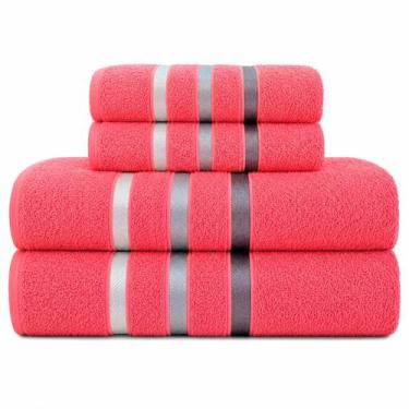 Imagem de Jogo De Toalhas 4 Peças Teka Dry 100% Algodão, Rosa
