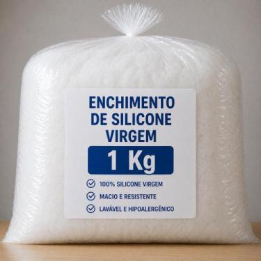 Imagem de Enchimento Fibra de Silicone Macia 100% Virgem Para Almofadas e Traves