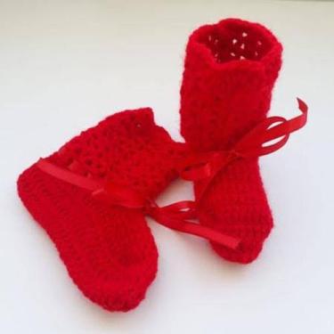 Imagem de Sapatinho de Lã Vermelho saída Maternidade - Débora Dutra 