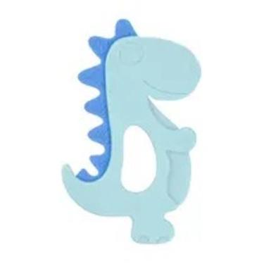 Imagem de Mordedor Soft Dinossauro Pimpolho Bebê Criança Dentição, Azul