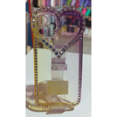 Imagem de Capa Capinha Compatível Celular IPhone 12 Pro Coração Strass - Mustang
