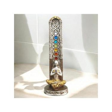 Imagem de Incensário Porta Incenso Vertical 7 Chakras Buda da Meditação - BRATEL