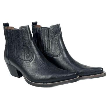 Imagem de Bota Country Bico Fino Cano Curto Masculina Bulls Horse, Preto, 42