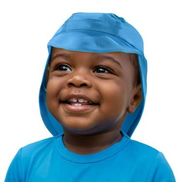 Imagem de Boné Praia Bebê Proteção UV Azul Ibiza Up Baby, 0-6M