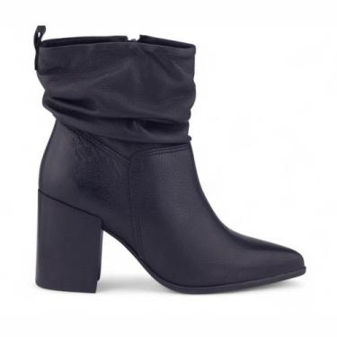 Imagem de Bota Cano baixo Feminina Bottero 360307 Couro Burnish, 37, Preto