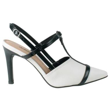 Imagem de Scarpin Dakota Feminino D0151, Branco, Preto, 37