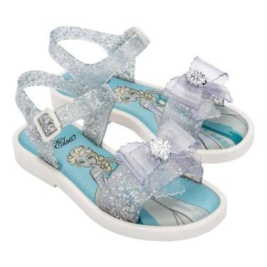 Imagem de Sandália infantil melissa princesas frozen vidro glitter/branco * orig