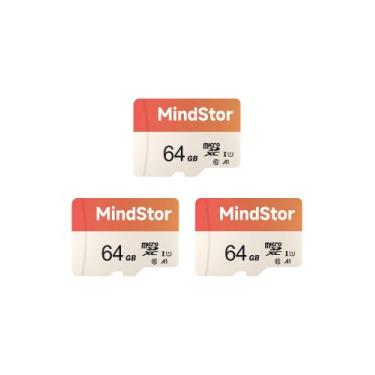 Imagem de Cartão de memória Micro SDXC MindStor 64 GB 90 MB/s U1 A1, kit com 3 u