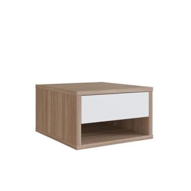 Imagem de Mesa de Cabeceira Suspensa com 1 Gaveta Slim Marrom - Emovell