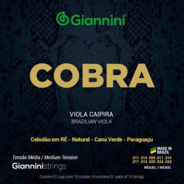 Imagem de Encordoamento Para Viola Caipira Aço Média Série Cobra Giannini GESVNM