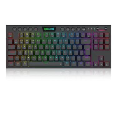 Imagem de Teclado Gamer Redragon Horus Pro, Mecânico RGB Abnt2 Wirelles Bluetooth Switch Brown Preto