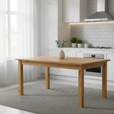 Imagem de Mesa de Jantar Retangular 6 Lugares 160cm 100% Madeira Maciça Napoli E
