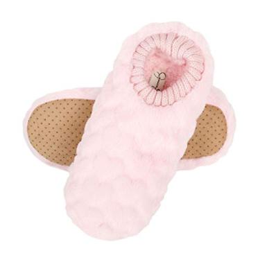 Imagem de Jessica Simpson womens Heart Plush Socks With Anti-skid Soles Slipper, Pink, Large-X-Large US (73JM670325)