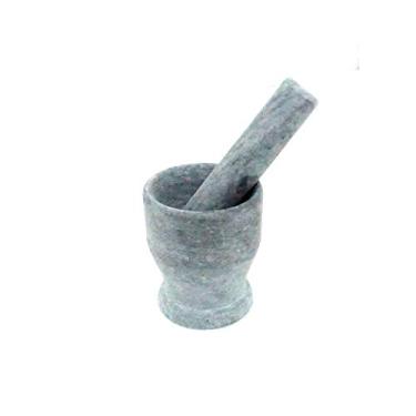 Imagem de Sisiarte Pilão de Pedra Socador de Alho Cinza