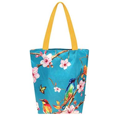 Imagem de Wrapables Bolsa de viagem Carryall Shopping com poliéster Ripstop durável – dobrável, à prova d'água e com certificação OEKO-TEX, pequena, flores de cerejeira